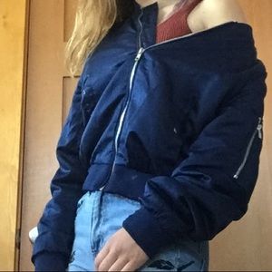 Dark blue ambiance bomber jacket